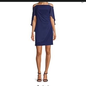 Navy blue cape dress